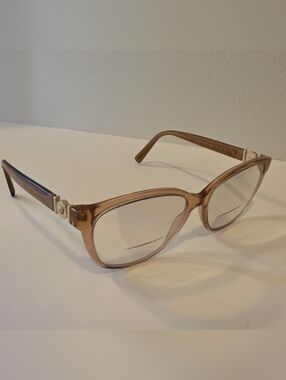 Authentic Versace VE3273 5304 Cat-Eye Eyeglass Frames Transparent Brown Medusa